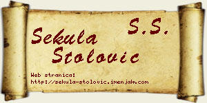Sekula Stolović vizit kartica